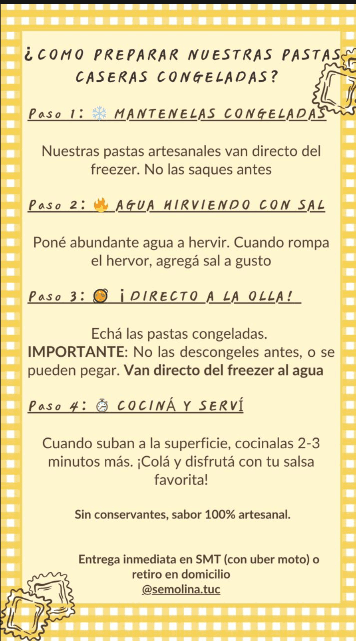 Instructivo: cómo preparar nuestras pastas caseras congeladas